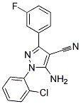 5-amino-1-(2-chlorophenyl)-3-(3-fluorophenyl)-1H-pyrazole-4-carbonitrile Struktur