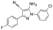 5-amino-1-(3-chlorophenyl)-3-(4-fluorophenyl)-1H-pyrazole-4-carbonitrile Struktur