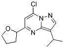 7-chloro-3-(1-methylethyl)-5-(tetrahydrofuran-2-yl)pyrazolo[1,5-a]pyrimidine Struktur