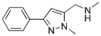 N-methyl-1-(1-methyl-3-phenyl-1H-pyrazol-5-yl)methanamine Struktur