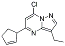 7-chloro-5-cyclopent-2-en-1-yl-3-ethylpyrazolo[1,5-a]pyrimidine Struktur