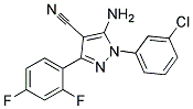 5-amino-1-(3-chlorophenyl)-3-(2,4-difluorophenyl)-1H-pyrazole-4-carbonitrile Struktur