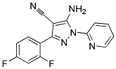 5-amino-3-(2,4-difluorophenyl)-1-pyridin-2-yl-1H-pyrazole-4-carbonitrile Struktur