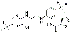 N-(2-((2-((3-Chloro-5-(trifluoromethyl)-2-pyridinyl)amino)ethyl)amino)-5-(trifluoromethyl)phenyl)-2-thiophenecarboxamide Struktur