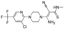 3-Amino-3-(4-(3-chloro-5-(trifluoromethyl)-2-pyridinyl)piperazino)-2-cyano-N-methyl-2-propenethioamide Struktur