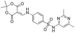 5-(((4-(((2,6-Dimethylpyrimidin-4-yl)amino)sulfonyl)phenyl)amino)methylene)-2,2-dimethyl-1,3-dioxane-4,6-dione Struktur