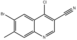 6-BROMO-4-CHLORO-7-METHYL-QUINOLINE-3-CARBONITRILE
 Struktur