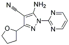 5-amino-3-(tetrahydrofuran-2-yl)-1-pyrimidin-2-yl-1H-pyrazole-4-carbonitrile Struktur