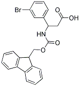 3-(3-bromophenyl)-3-{[(9H-fluoren-9-ylmethoxy)carbonyl]amino}propanoic acid Struktur