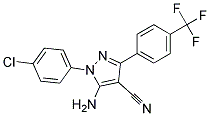 5-amino-1-(4-chlorophenyl)-3-[4-(trifluoromethyl)phenyl]-1H-pyrazole-4-carbonitrile Struktur