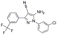 5-amino-1-(3-chlorophenyl)-3-[3-(trifluoromethyl)phenyl]-1H-pyrazole-4-carbonitrile Struktur