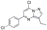 7-chloro-5-(4-chlorophenyl)-3-ethylpyrazolo[1,5-a]pyrimidine Struktur