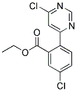 5-Chloro-2-(6-chloro-pyrimidin-4-yl)-benzoic acid ethyl ester Struktur