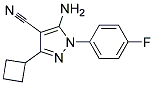 5-amino-3-cyclobutyl-1-(4-fluorophenyl)-1H-pyrazole-4-carbonitrile Struktur