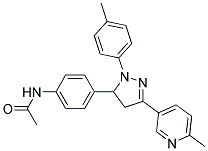 4'-(3-(6-METHYL-3-PYRIDYL)-1-(P-TOLYL)-2-PYRAZOLIN-5-YL)ACETANILIDE Struktur