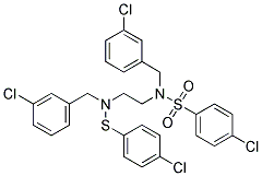 4-Chloro-N-(3-chlorobenzyl)-N-(2-((3-chlorobenzyl)((4-chlorophenyl)sulfanyl)amino)ethyl)benzenesulfonamide Struktur