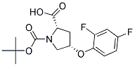 (2S,4S)-1-(tert-butoxycarbonyl)-4-(2,4-difluorophenoxy)pyrrolidine-2-carboxylic acid Struktur