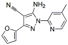 5-amino-3-furan-2-yl-1-(4-methylpyridin-2-yl)-1H-pyrazole-4-carbonitrile Struktur