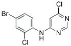 (4-Bromo-2-chloro-phenyl)-(6-chloro-pyrimidin-4-yl)-amine Struktur