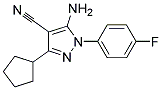 5-amino-3-cyclopentyl-1-(4-fluorophenyl)-1H-pyrazole-4-carbonitrile Struktur