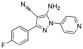 5-amino-3-(4-fluorophenyl)-1-pyridin-4-yl-1H-pyrazole-4-carbonitrile Struktur