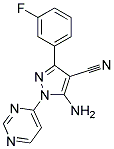 5-amino-3-(3-fluorophenyl)-1-pyrimidin-4-yl-1H-pyrazole-4-carbonitrile Struktur