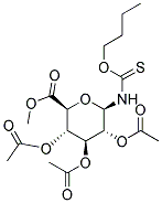 METHYL2,3,4-TRI-O-ACETYL-1-(BUTOXY(THIOCARBONYL))AMINO-1-DEOXY-B-D-GLUCOPYRANURONATE Struktur