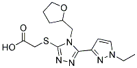 [5-(1-Ethyl-1H-pyrazol-3-yl)-4-(tetrahydro-furan-2-ylmethyl)-4H-[1,2,4]triazol-3-ylsulfanyl]-aceticacid Struktur