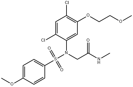 2-(2,4-DICHLORO-5-(2-METHOXYETHOXY)[(4-METHOXYPHENYL)SULFONYL]ANILINO)-N-METHYLACETAMIDE Struktur