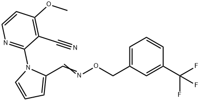 4-METHOXY-2-(2-[(([3-(TRIFLUOROMETHYL)BENZYL]OXY)IMINO)METHYL]-1H-PYRROL-1-YL)NICOTINONITRILE Struktur