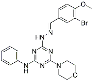 (E)-4-(2-(3-BROMO-4-METHOXYBENZYLIDENE)HYDRAZINYL)-6-MORPHOLINO-N-PHENYL-1,3,5-TRIAZIN-2-AMINE Struktur