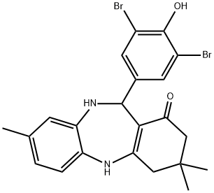 2,10-DIAZA-9-(3,5-DIBROMO-4-HYDROXYPHENYL)-5,5,13-TRIMETHYLTRICYCLO[9.4.0.0(3,8)]PENTADECA-1(11),3(8),12,14-TETRAEN-7-ONE Struktur