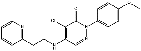 4-CHLORO-2-(4-METHOXYPHENYL)-5-([2-(2-PYRIDINYL)ETHYL]AMINO)-3(2H)-PYRIDAZINONE Struktur