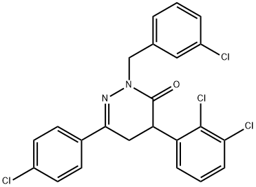 2-(3-CHLOROBENZYL)-6-(4-CHLOROPHENYL)-4-(2,3-DICHLOROPHENYL)-4,5-DIHYDRO-3(2H)-PYRIDAZINONE Struktur