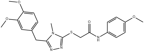 2-(4-((3,4-DIMETHOXYPHENYL)METHYL)-5-METHYL(2,3,5-TRIAZOLYLTHIO))-N-(4-METHOXYPHENYL)ETHANAMIDE Struktur