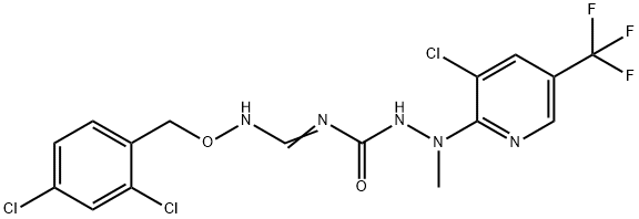 2-[3-CHLORO-5-(TRIFLUOROMETHYL)-2-PYRIDINYL]-N-(([(2,4-DICHLOROBENZYL)OXY]AMINO)METHYLENE)-2-METHYL-1-HYDRAZINECARBOXAMIDE Struktur