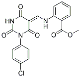 METHYL 2-({(Z)-[1-(4-CHLOROPHENYL)-2,4,6-TRIOXOTETRAHYDROPYRIMIDIN-5(2H)-YLIDENE]METHYL}AMINO)BENZOATE Struktur