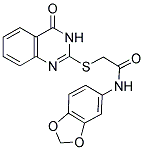 N-BENZO[3,4-D]1,3-DIOXOLEN-5-YL-2-(4-OXO(3-HYDROQUINAZOLIN-2-YLTHIO))ETHANAMIDE Struktur