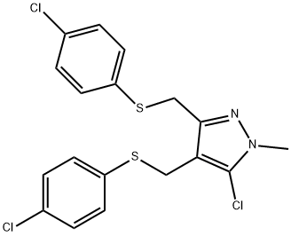 (5-CHLORO-3-([(4-CHLOROPHENYL)SULFANYL]METHYL)-1-METHYL-1H-PYRAZOL-4-YL)METHYL 4-CHLOROPHENYL SULFIDE Struktur