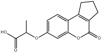 2-[(4-OXO-1,2,3,4-TETRAHYDROCYCLOPENTA[C]CHROMEN-7-YL)OXY]PROPANOIC ACID Struktur