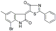 (3Z)-7-BROMO-5-METHYL-3-(4-OXO-2-PHENYL-1,3-THIAZOL-5(4H)-YLIDENE)-1,3-DIHYDRO-2H-INDOL-2-ONE Struktur