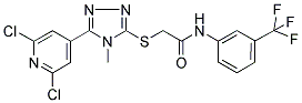 N1-[3-(TRIFLUOROMETHYL)PHENYL]-2-([5-(2,6-DICHLORO-4-PYRIDYL)-4-METHYL-4H-1,2,4-TRIAZOL-3-YL]THIO)ACETAMIDE Struktur