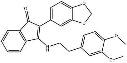 2-BENZO[D]1,3-DIOXOLEN-5-YL-3-((2-(3,4-DIMETHOXYPHENYL)ETHYL)AMINO)INDEN-1-ONE Struktur