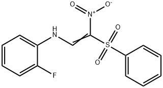 2-((2-FLUOROPHENYL)AMINO)-1-NITRO-1-(PHENYLSULFONYL)ETHENE Struktur