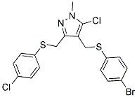 4-([(4-BROMOPHENYL)SULFANYL]METHYL)-5-CHLORO-3-([(4-CHLOROPHENYL)SULFANYL]METHYL)-1-METHYL-1H-PYRAZOLE Struktur