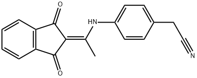 2-(4-(((1,3-DIOXOINDAN-2-YLIDENE)ETHYL)AMINO)PHENYL)ETHANENITRILE Struktur