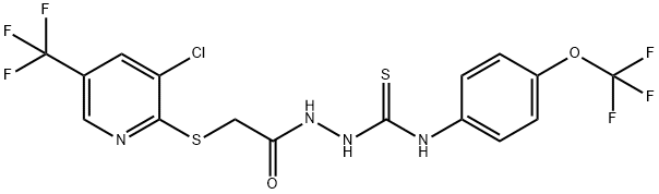 1-(2-(3-CHLORO-5-(TRIFLUOROMETHYL)(2-PYRIDYLTHIO))ACETYL)-4-(4-(TRIFLUOROMETHOXY)PHENYL)THIOSEMICARBAZIDE Struktur