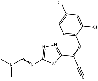 N'-(5-[1-CYANO-2-(2,4-DICHLOROPHENYL)VINYL]-1,3,4-THIADIAZOL-2-YL)-N,N-DIMETHYLIMINOFORMAMIDE Struktur