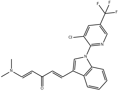 1-(1-[3-CHLORO-5-(TRIFLUOROMETHYL)-2-PYRIDINYL]-1H-INDOL-3-YL)-5-(DIMETHYLAMINO)-1,4-PENTADIEN-3-ONE Struktur