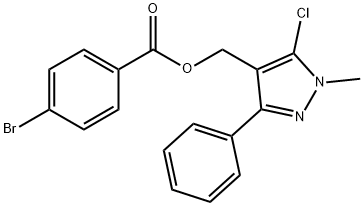 (5-CHLORO-1-METHYL-3-PHENYL-1H-PYRAZOL-4-YL)METHYL 4-BROMOBENZENECARBOXYLATE Struktur